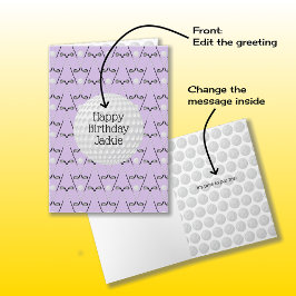 Golfmuster individuelle Name Geburtstag Karte