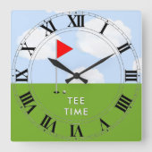 Golfnovelty-Geschenke Quadratische Wanduhr (Vorderseite)