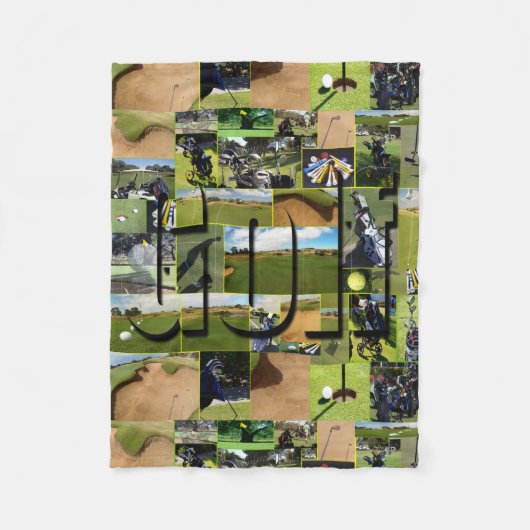 Golfoto-Collage und -Logo, klein Fleecedecke (Vorderseite)