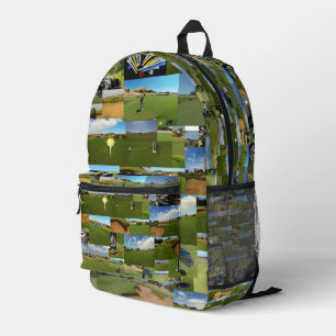 Golfoto Collage, Volldrucktasche Bedruckter Rucksack