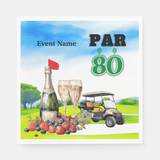 Golfparty 80. Geburtstag Serviette (Vorderseite)