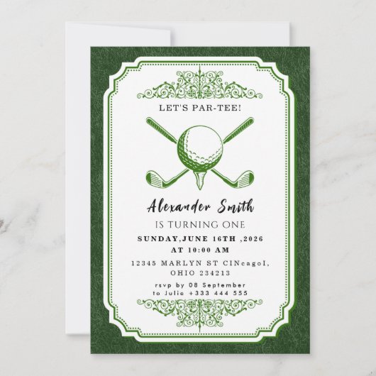 Golfparty Einladung (Vorderseite)