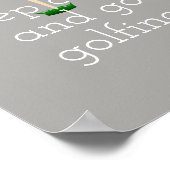 Golfplakat für Golfer in Grau und Weiß Poster (Ecke)