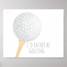 Golfplakat für Golfer in Grau und Weiß Poster