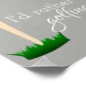 Golfplakat für Golfer in Grau und Weiß Poster (Ecke)
