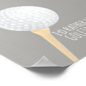 Golfplakat für Golfer in Grau und Weiß Poster (Ecke)