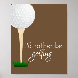 Golfplakat für Golfer in Weiß Poster