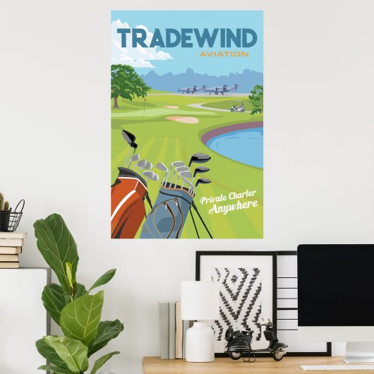 Golfplakat Poster (Heimbüro)