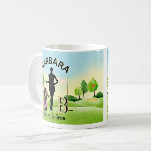 Golfplatz 3D Monogram Kaffeetasse (Vorderseite Links)
