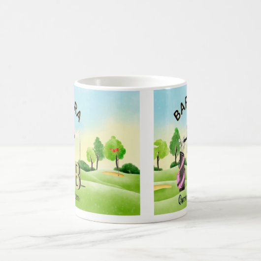 Golfplatz 3D Monogram Kaffeetasse (Mittel)