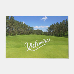 Golfplatz auf Grün Begrüßungszeichen Fußmatte