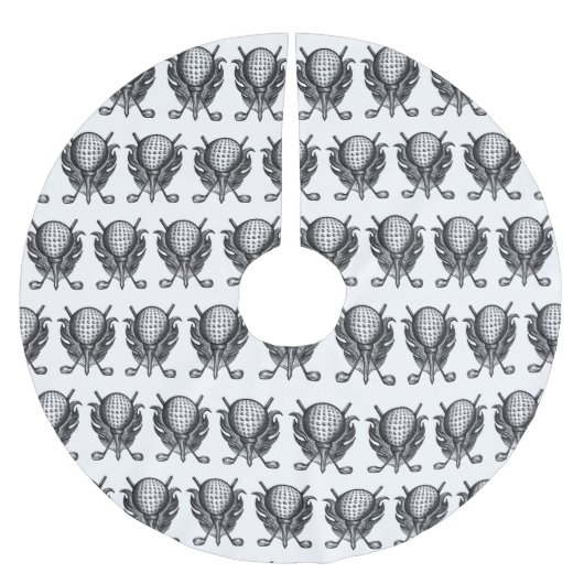 Golfplatz Ball T-Shirt Clubs Wohltätigkeit Golf Tu Polyester Weihnachtsbaumdecke (Vorderseite)