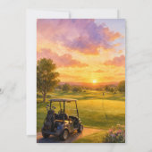 Golfplatz-Buggy Lebensfeier Beerdigung Einladung (Rückseite)