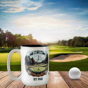 Golfplatz Club und Ball Best Vater nach Par Zweifarbige Tasse