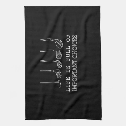 Golfplatz| Das Leben ist voller wichtiger Entschei Geschirrtuch (Vertikal)