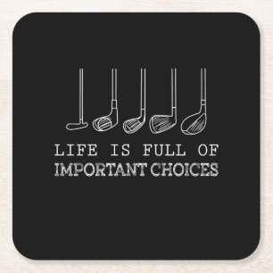 Golfplatz Das Leben ist voller wichtiger Golfplät Rechteckiger Pappuntersetzer