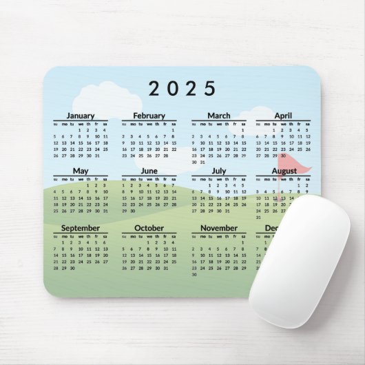 Golfplatz Design 2025 Kalender Mousepad (Mit Mouse)