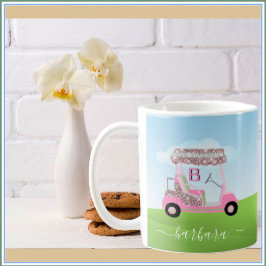 Golfplatz Fun Glitzy Golf Cart Persönlich gestalte Kaffeetasse