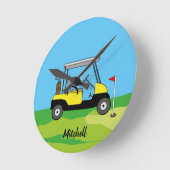 Golfplatz für Spaß Runde Wanduhr (Winkel)