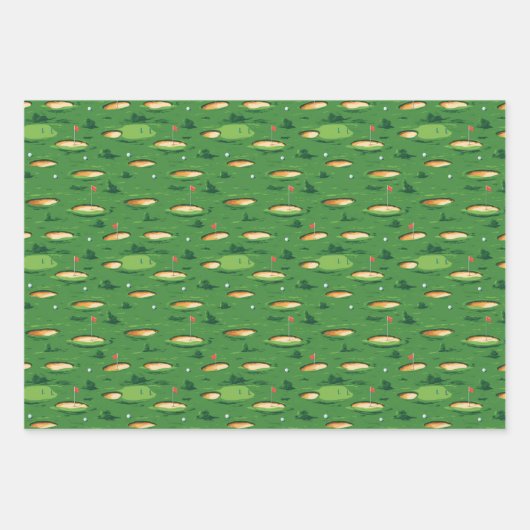 Golfplatz Geschenkpapier Set (Vorderseite)