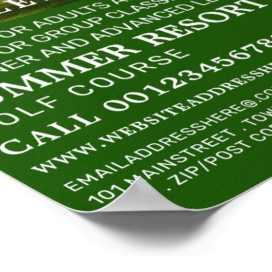 Golfplatz, GoIf-Lektion Werbung Poster (Ecke)