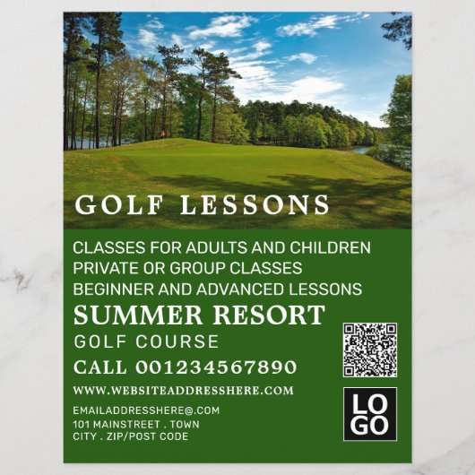 Golfplatz, GoIf Lesson Werbung Flyer (Vorne)