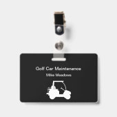 Golfplatz Golf Car Maintenance Crew Name Abzeichen Ausweis (Vorderseite mit Clip)
