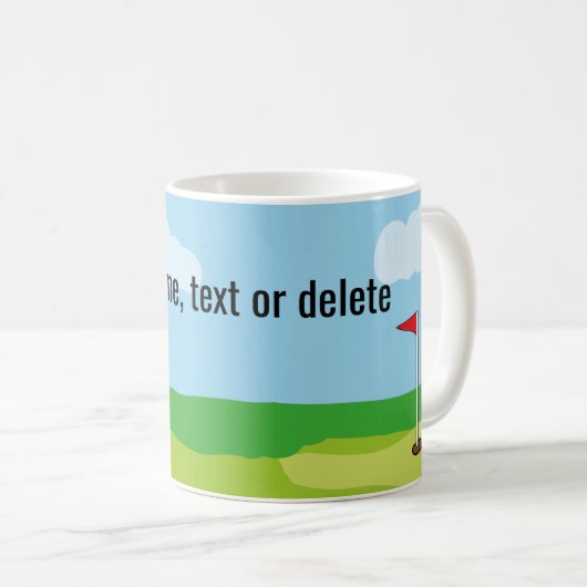 Golfplatz Golf Cart Cartoon Personalisiert Kaffeetasse (VorderseiteRechts)