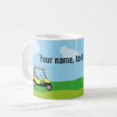 Golfplatz Golf Cart Cartoon Personalisiert Kaffeetasse (Vorderseite Links)