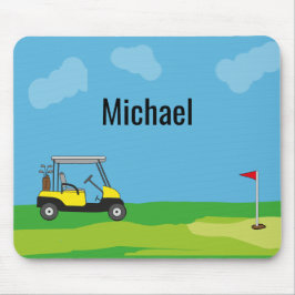 Golfplatz Golf Cart Cartoon Personalisiert Mousepad