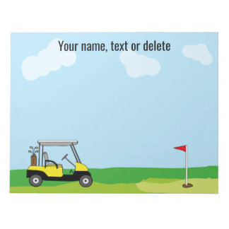 Golfplatz Golf Cart Personalisiert Notizblock