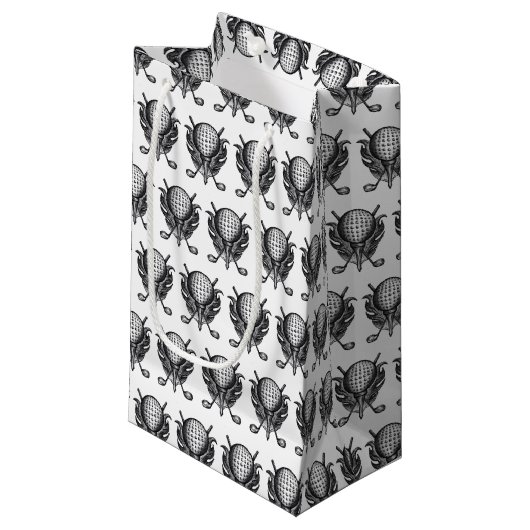 Golfplatz Golfer Geschenkklubs T-Shirt Ball Pen-an Kleine Geschenktüte (Vorderseite Schrägansicht)