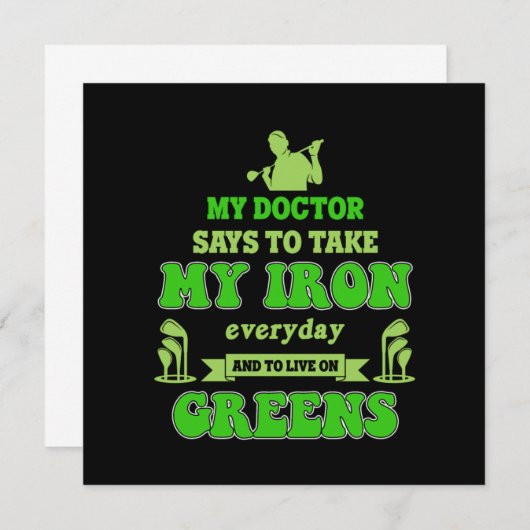 Golfplatz Golfer Golfing Putter Caddy Birdie Gif Einladung (Vorne/Hinten)