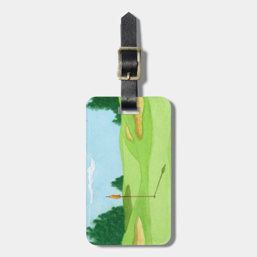 Golfplatz-Grün Gepäckanhänger (Vorderseite vertikal)