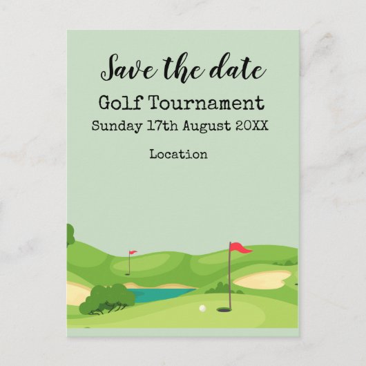 Golfplatz Hintergrund für Golfturniere Postkarte (Vorderseite)