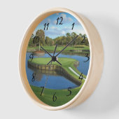 Golfplatz Hole Hintergrund Runde Wanduhr (Winkel)