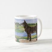 Golfplatz Hunde Schokolade Labrador Mix Funny Kaffeetasse (VorderseiteRechts)