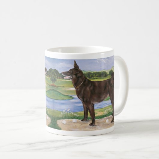 Golfplatz Hunde Schokolade Labrador Mix Funny Kaffeetasse (VorderseiteRechts)