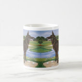 Golfplatz Hunde Schokolade Labrador Mix Funny Kaffeetasse (Mittel)