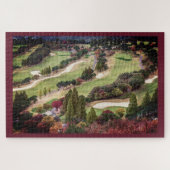 Golfplatz im Herbst & Burgund Foto Puzzle (Horizontal)