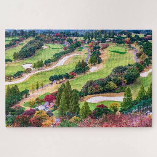 Golfplatz im Herbst Foto Puzzle (Horizontal)