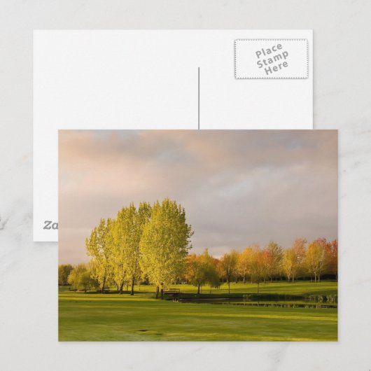 Golfplatz im Herbst Postkarte (Vorne/Hinten)