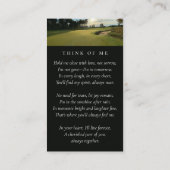 Golfplatz in Loving Memory Prayer Card Telefonnummerkarte (Rückseite)