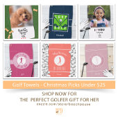 Golfplatz Lady Golfer Monogram Pro Modern Coral Golfhandtuch