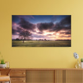 Golfplatz Landschaft mit rotem Sonnenuntergang Leinwanddruck (Insitu (Wohnzimmer))