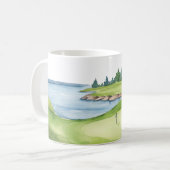 Golfplatz Landschaftlicher Golfplatz Wasserfarben Kaffeetasse (Vorderseite Links)