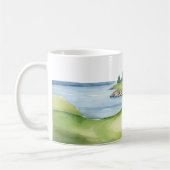 Golfplatz Landschaftlicher Golfplatz Wasserfarben Kaffeetasse (Links)