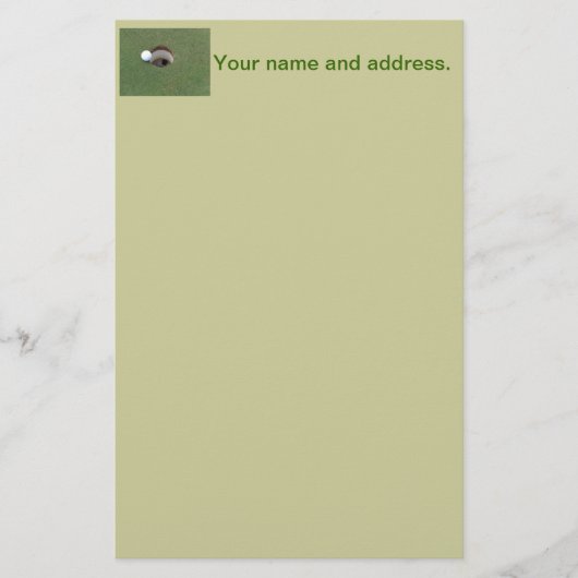 Golfplatz Loch Briefpapier (Vorderseite)