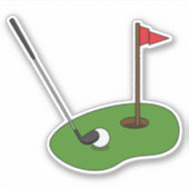 Golfplatz Loch mit Fahne Aufkleber (Vorderseite)