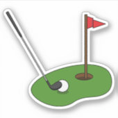 Golfplatz Loch mit Fahne Aufkleber (Vorderseite)